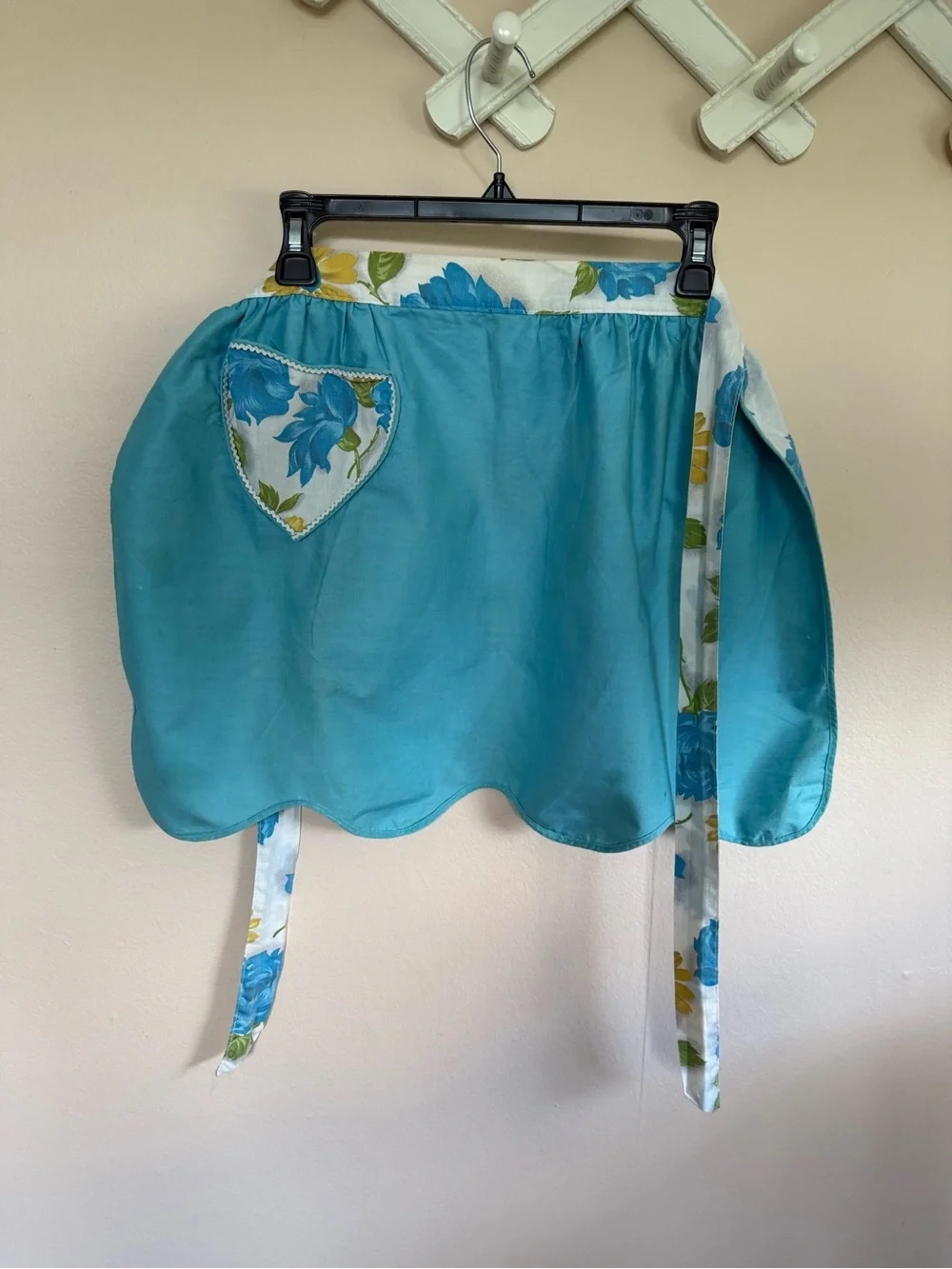 Vintage Floral Blue & Yellow Apron